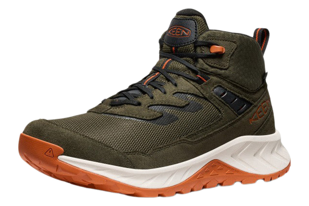 Keen Hightrail Mid WP D Forest Night/Gold Flame Mens #color_green-dark-green