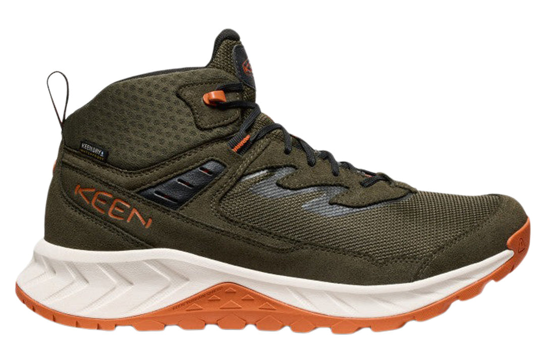Keen Hightrail Mid WP D Forest Night/Gold Flame Mens #color_green-dark-green