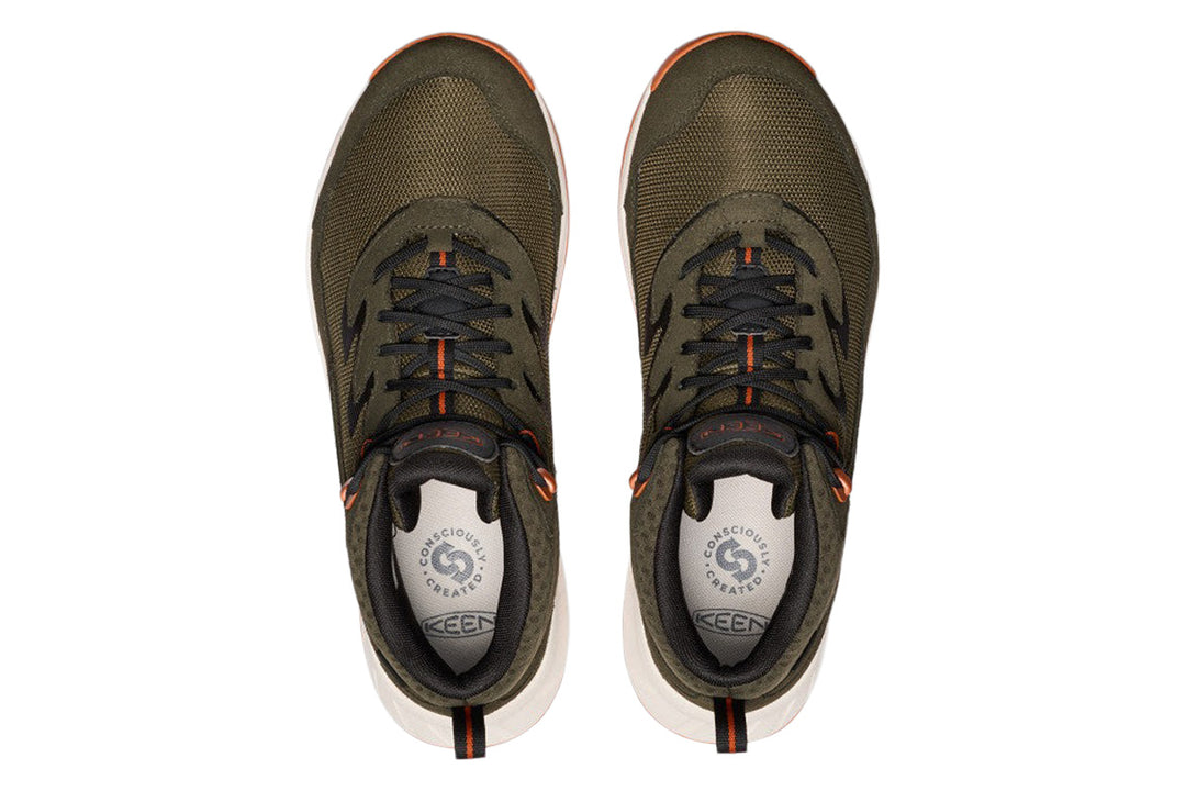 Keen Hightrail Mid WP D Forest Night/Gold Flame Mens #color_green-dark-green