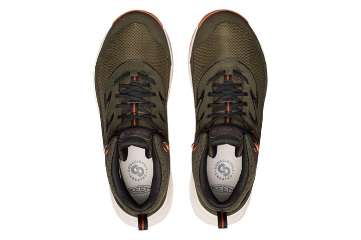 Keen Hightrail Mid WP D Forest Night/Gold Flame Mens #color_green-dark-green