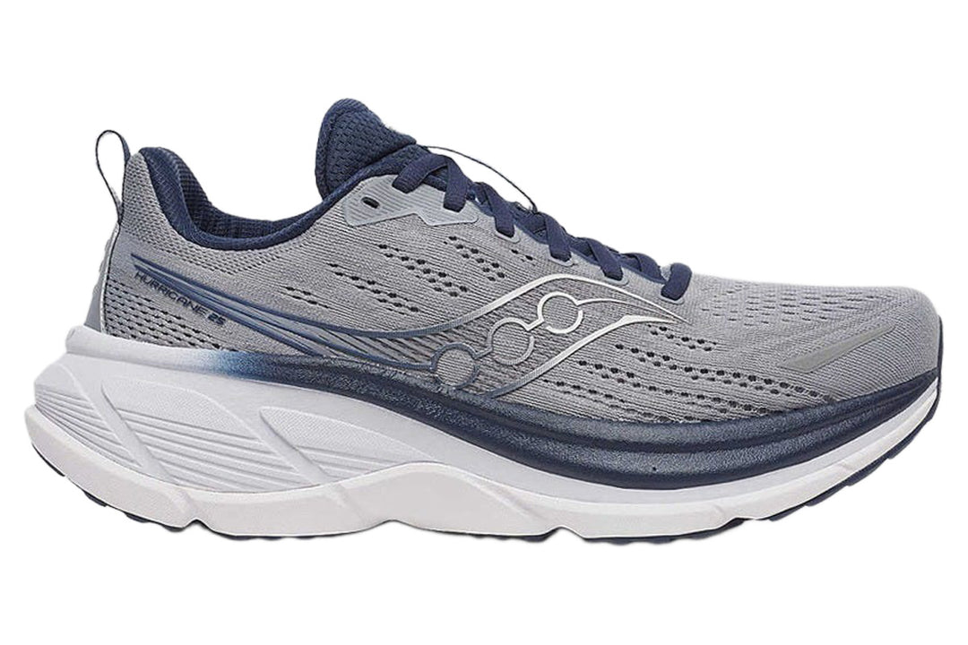 Saucony Hurricane 25 2E Flint/Navy Mens #color_grey