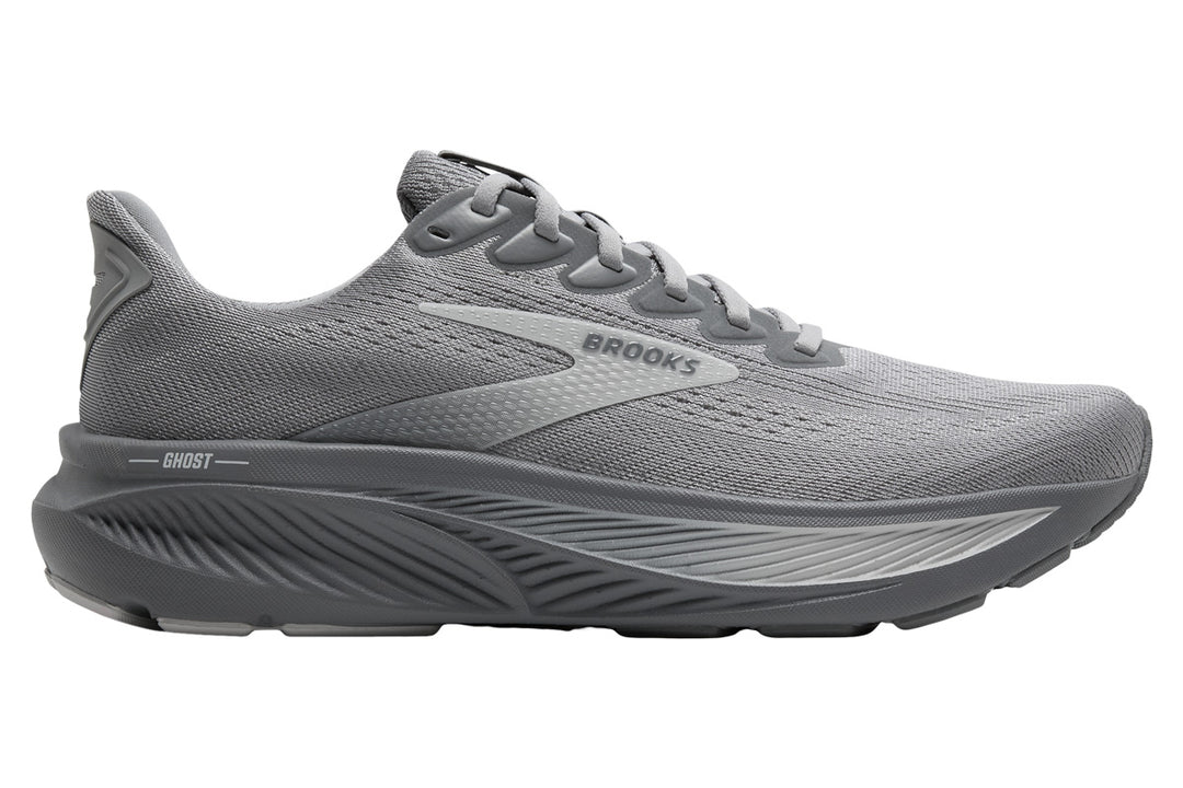 Brooks Ghost 17 D Primer Gray/Oyster Mushroom Mens #color_grey-dark-grey