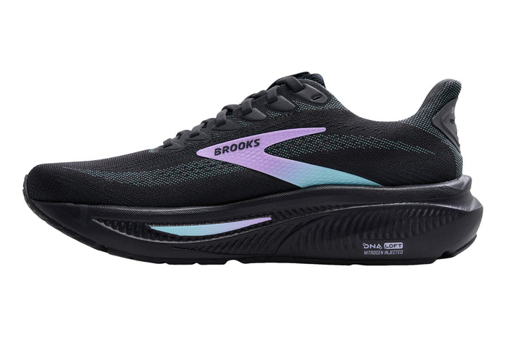 Brooks Ghost 17 D Grey/Clearwater/Purple Womens #color_black-multi-purples