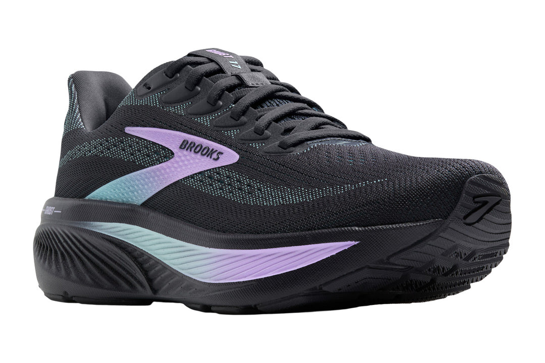Brooks Ghost 17 D Grey/Clearwater/Purple Womens #color_black-multi-purples