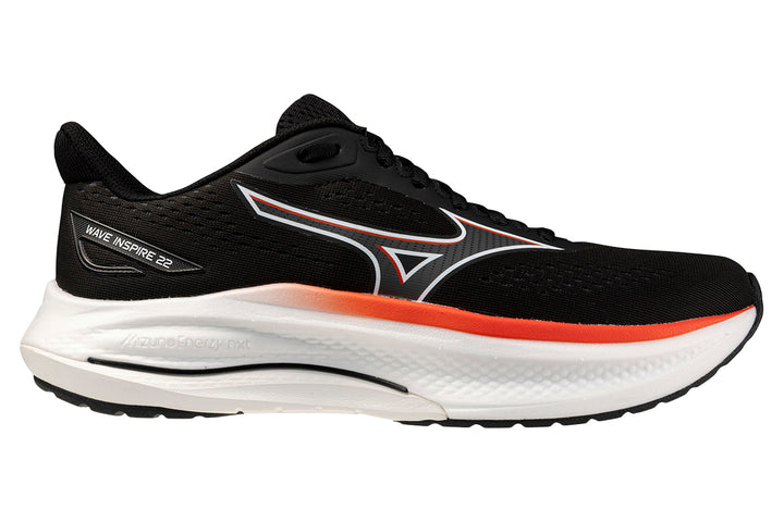 Mizuno Wave Inspire 22 D Black/Quiet Shade/Cherry Tomato Mens #color_black-multi-reds