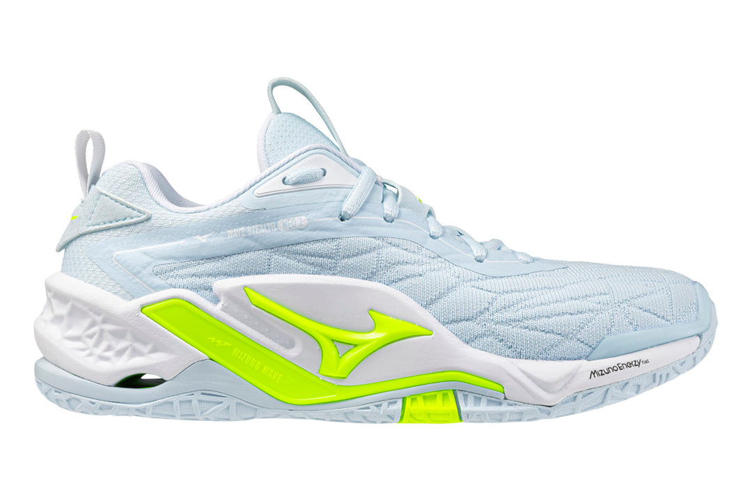 Mizuno Wave Stealth Neo 2 C Ice Water/Lightning Yellow Womens #color_blue-powder-blue