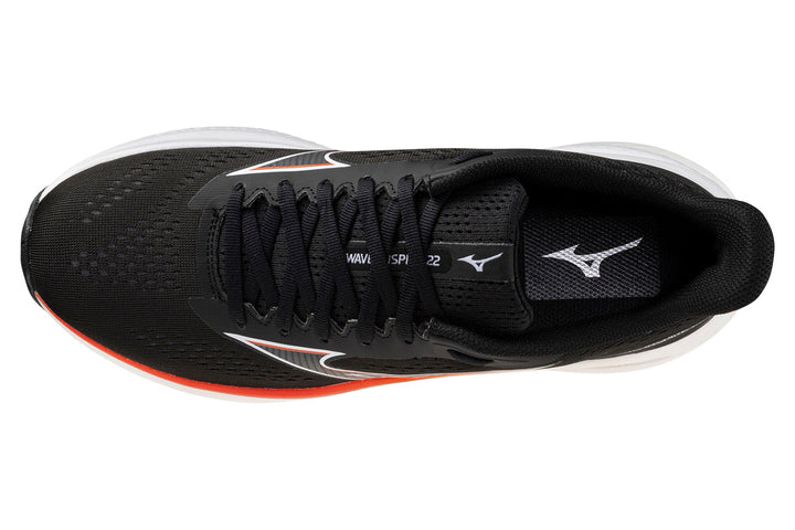 Mizuno Wave Inspire 22 D Black/Quiet Shade/Cherry Tomato Mens #color_black-multi-reds