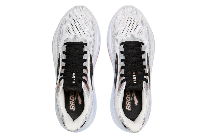 Brooks Ghost 17 D White/Black/Rose Gold Womens #color_white-multi