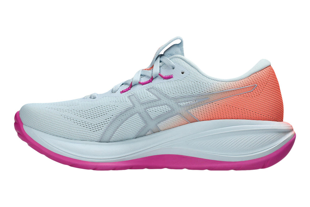 Asics Gel-Cumulus 28 B Sky/Sun Coral Womens #color_white-multi-pinks-oranges