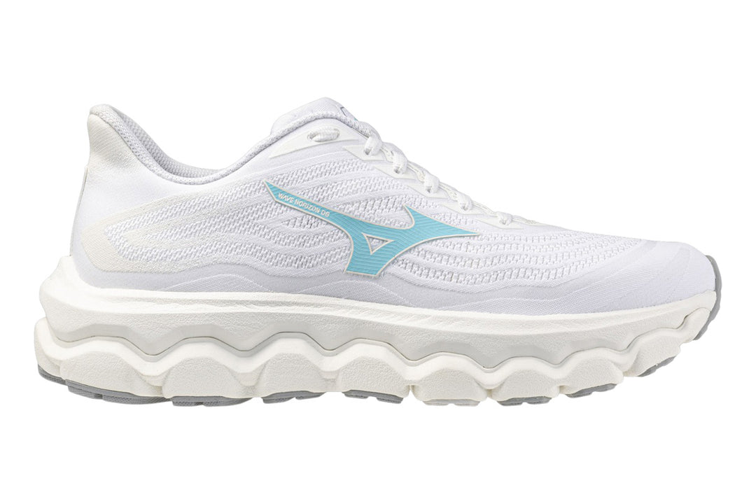 Mizuno Wave Horizon 8 B White/Tanager Turquoise/Nimbus Cloud Womens #color_white-multi-blues