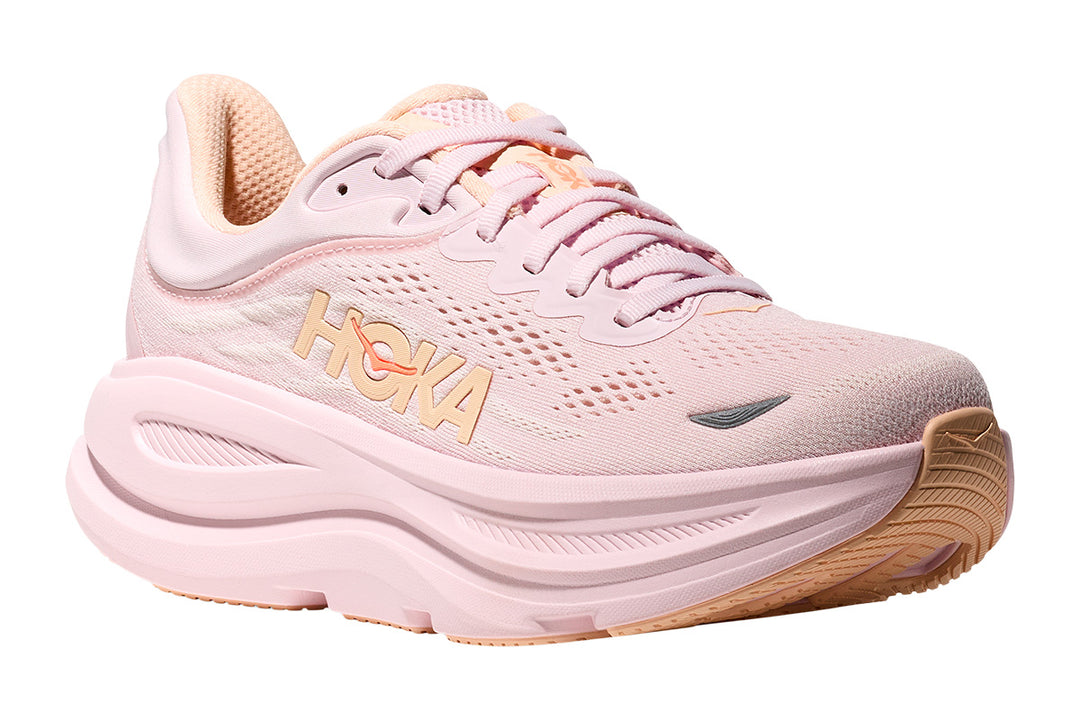 Hoka Bondi 9 B Lilac Cream/Tangerine Glow Womens #color_pink-soft-pink