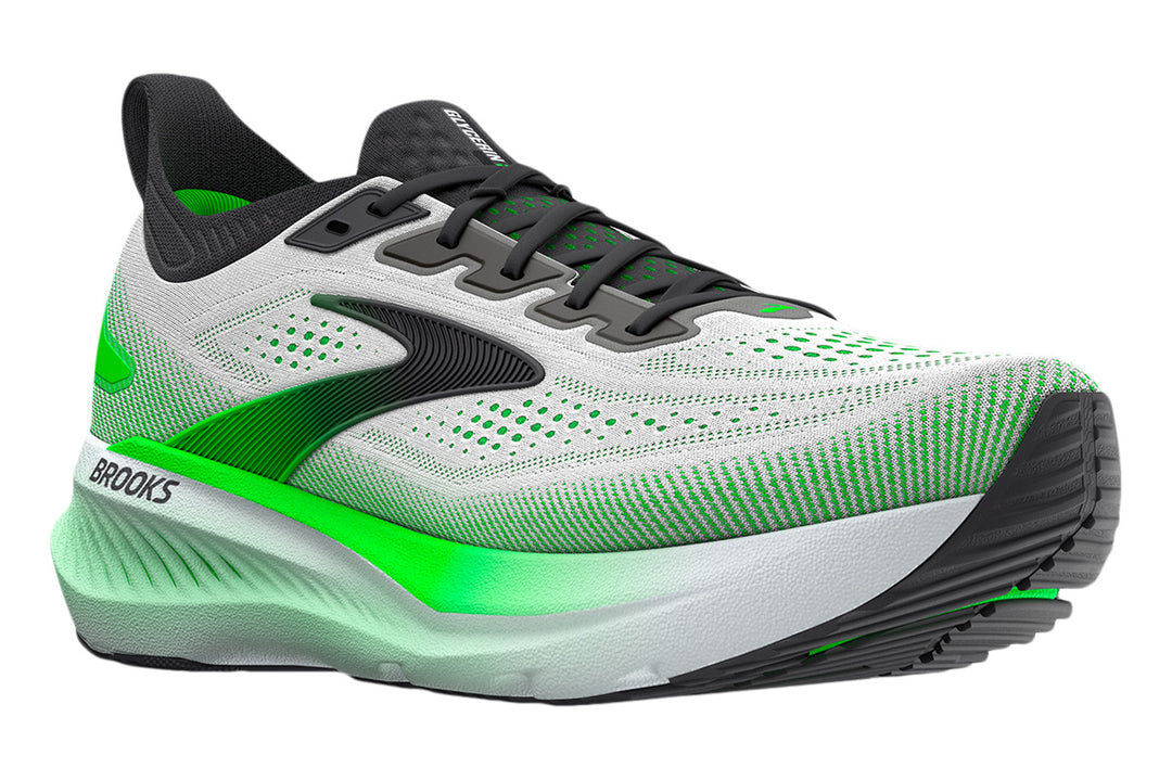 Brooks Glycerin GTS 23 D White/Phantom/Green Gecko Mens #color_white-multi-greens