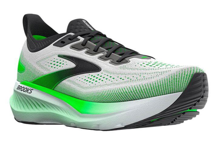 Brooks Glycerin GTS 23 D White/Phantom/Green Gecko Mens #color_white-multi-greens