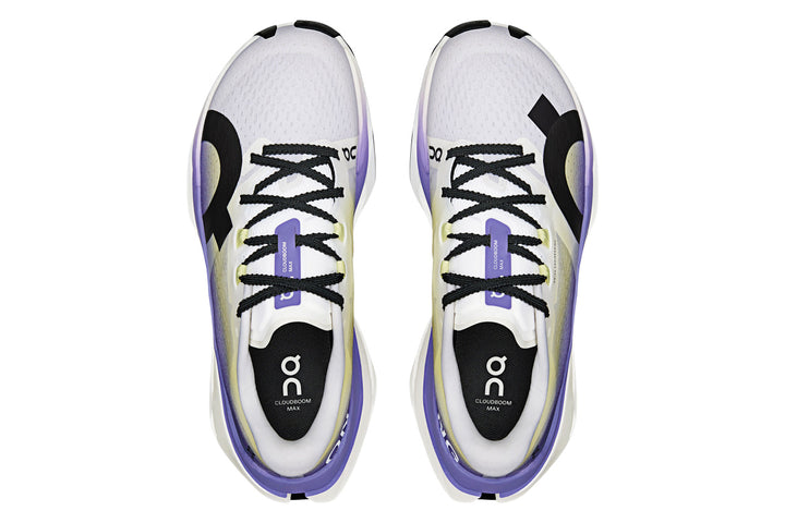On Cloudboom Max B White/Juniper Womens #color_white-multi-purples-yellows