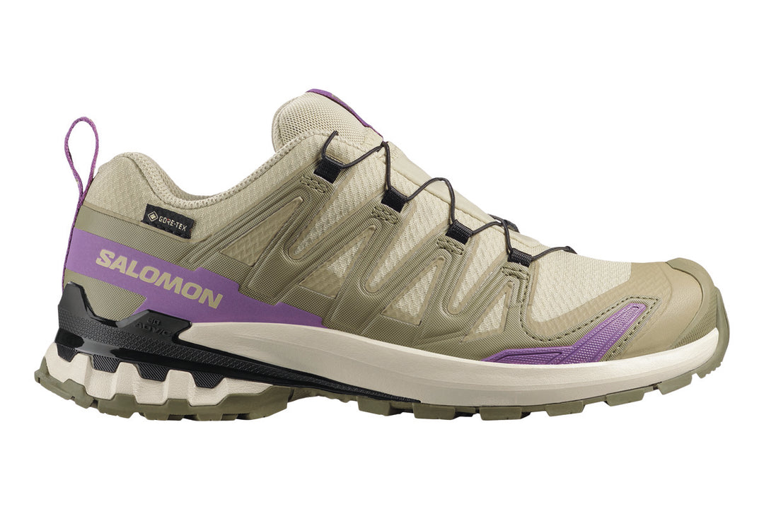 Salomon XA Pro 3D V9 Gore-Tex B Bog/Aloe/Concord Grape Womens #color_green-multi-purples