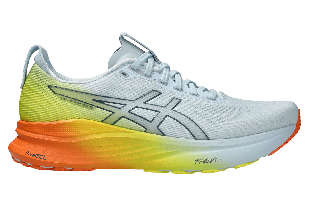 Asics Gel-Kayano 32 D Sky/Lemon Spark Mens #color_white-multi-oranges-yellows