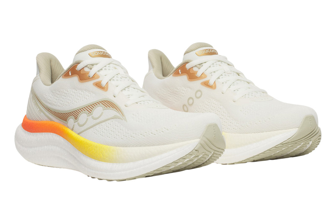Saucony Triumph 23 D Ivory/Fire Mens #color_brown-multi-pinks