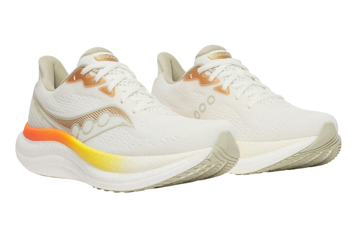Saucony Triumph 23 D Ivory/Fire Mens #color_brown-multi-pinks