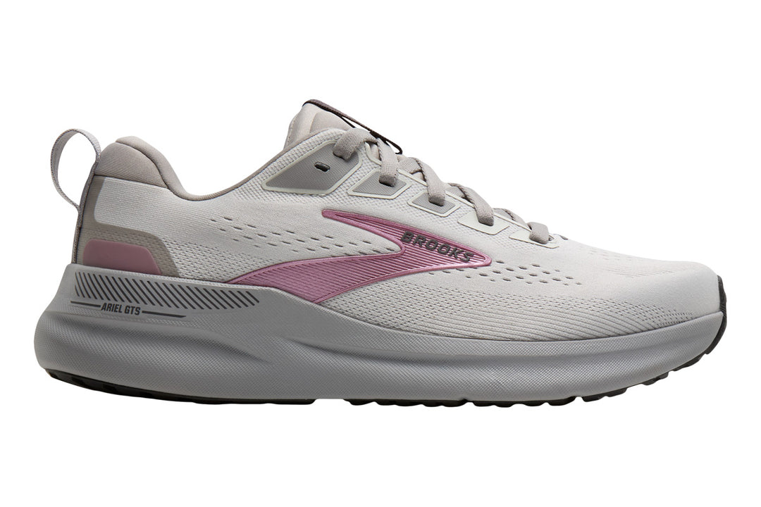 Brooks Ariel GTS 26 2E Oyster Mushroom/Alloy/Pink Womens #color_grey-multi-pinks