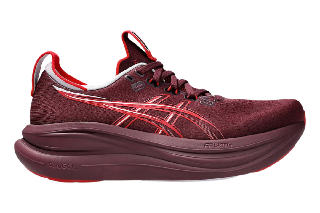 Asics Gel-Nimbus 28 B Benimo Purple/Speed Red Womens #color_purple-maroon