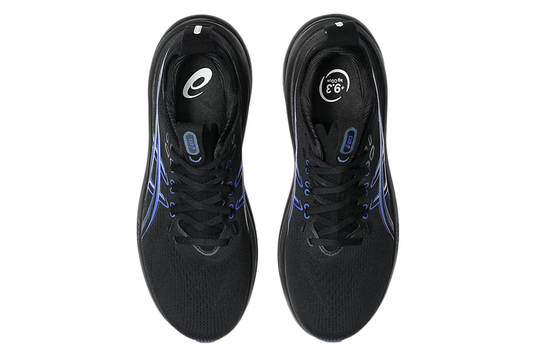 Asics Gel-Nimbus 28 D Black/Neon Blue Mens #color_black-multi-blues