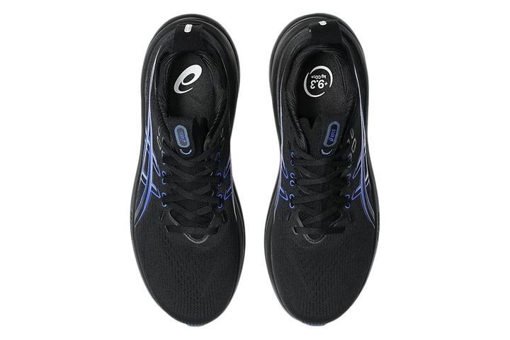 Asics Gel-Nimbus 28 D Black/Neon Blue Mens #color_black-multi-blues