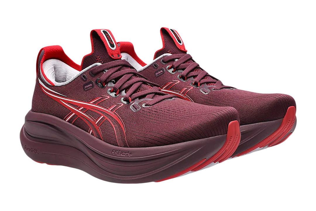 Asics Gel-Nimbus 28 B Benimo Purple/Speed Red Womens #color_purple-maroon