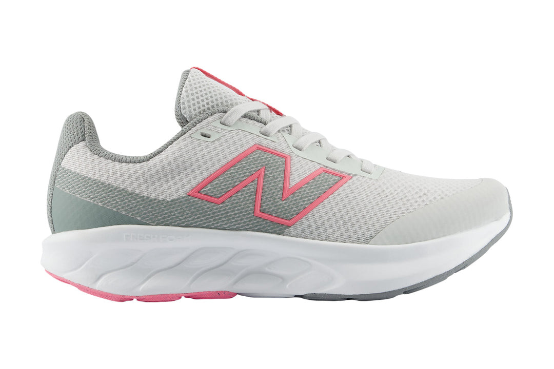 New Balance 520 v9 Grade Grey Matter/Signal Pink Girls #color_grey-multi-pinks