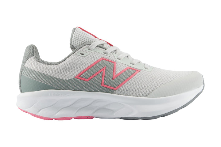 New Balance 520 v9 Grade Grey Matter/Signal Pink Girls #color_grey-multi-pinks