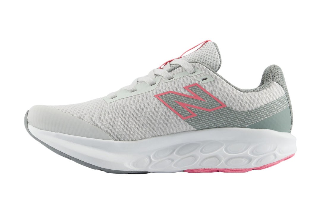 New Balance 520 v9 Grade Grey Matter/Signal Pink Girls #color_grey-multi-pinks