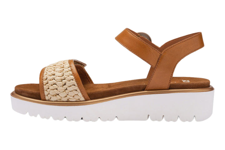 Ara Bilbao 12-33519 Cognac/Natural Raffia Combo Womens #color_brown-multi