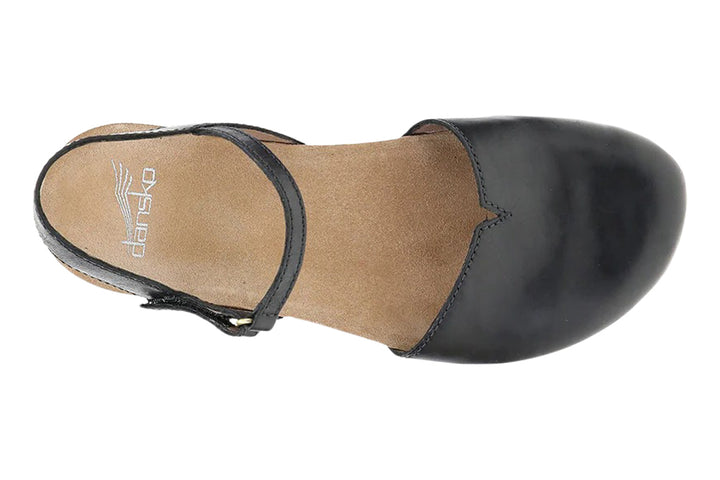Dansko Rowan Black Waxy Burnished Womens #color_black
