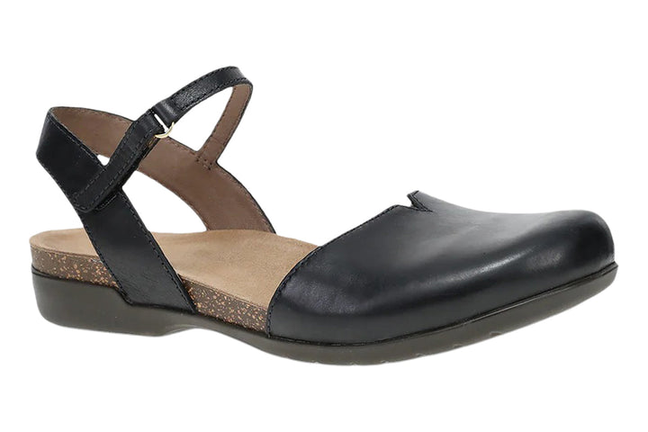 Dansko Rowan Black Waxy Burnished Womens #color_black