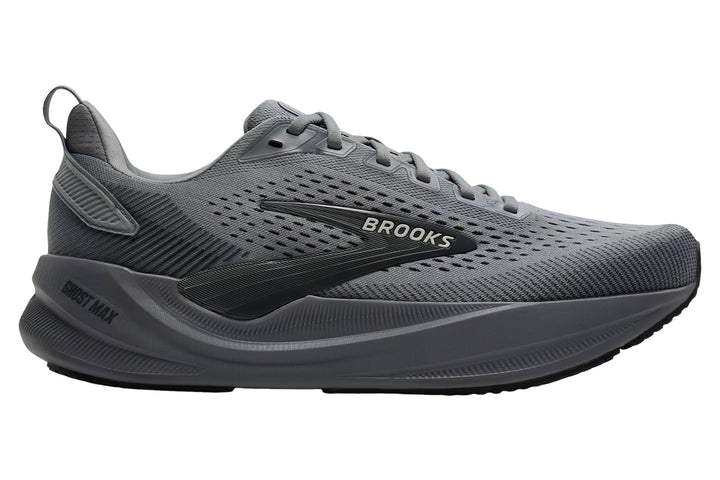 Brooks Ghost Max 4 D Grey/Grey/Ebony Mens #color_grey-stone-grey