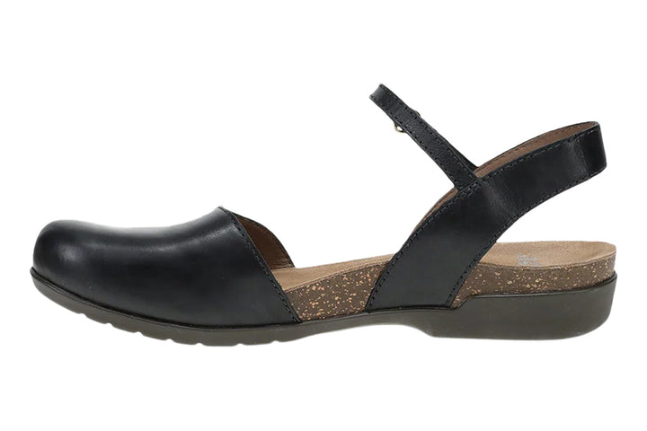 Dansko Rowan Black Waxy Burnished Womens #color_black