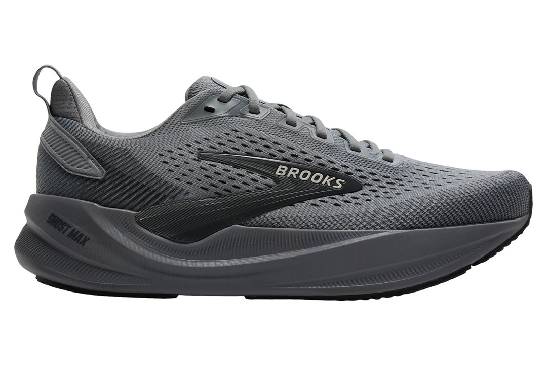 Brooks Ghost Max 4 2E Grey/Grey/Ebony Mens #color_grey-stone-grey