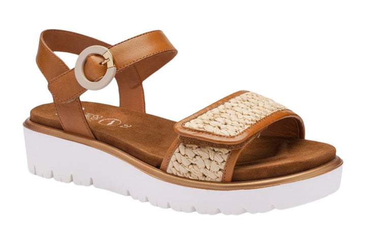 Ara Bilbao 12-33519 Cognac/Natural Raffia Combo Womens #color_brown-multi