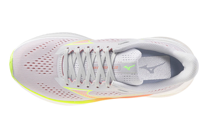 Mizuno Wave Inspire 22 B Cloudscape/Desert Flower/Lime Pulp Womens #color_grey-multi
