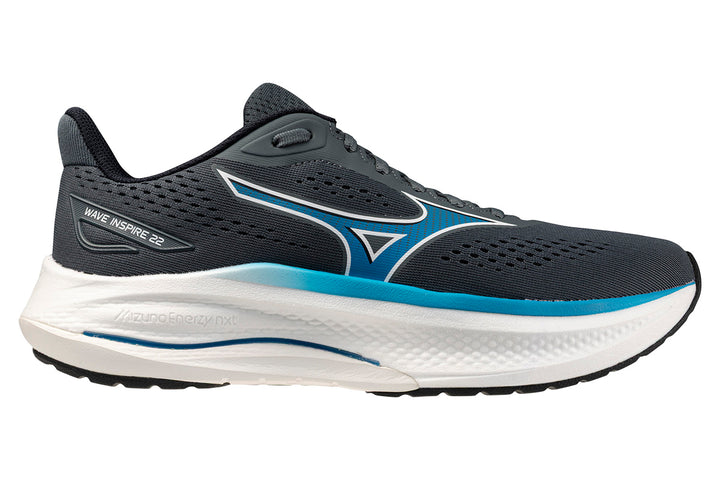 Mizuno Wave Inspire 22 2E Dark Slate/Blue Jewel/White Mens #color_black-multi-blues