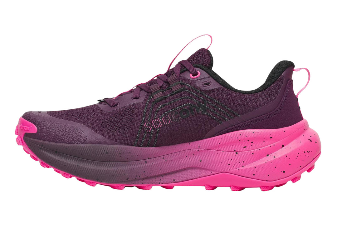 Saucony Xodus Ultra 4 B Eggplant/Shock Womens #color_purple-multi-pinks