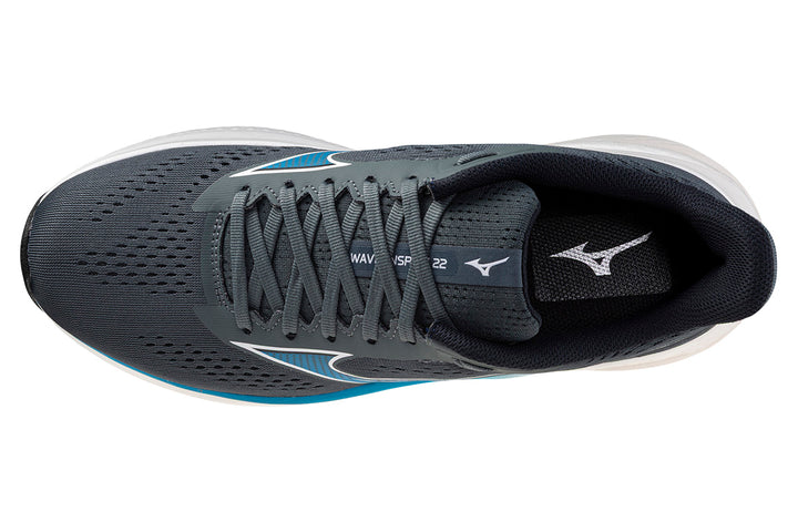 Mizuno Wave Inspire 22 2E Dark Slate/Blue Jewel/White Mens #color_black-multi-blues