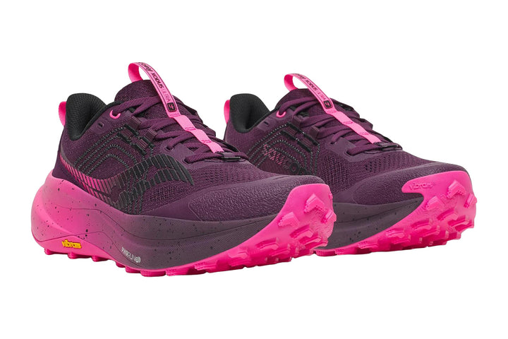 Saucony Xodus Ultra 4 B Eggplant/Shock Womens #color_purple-multi-pinks