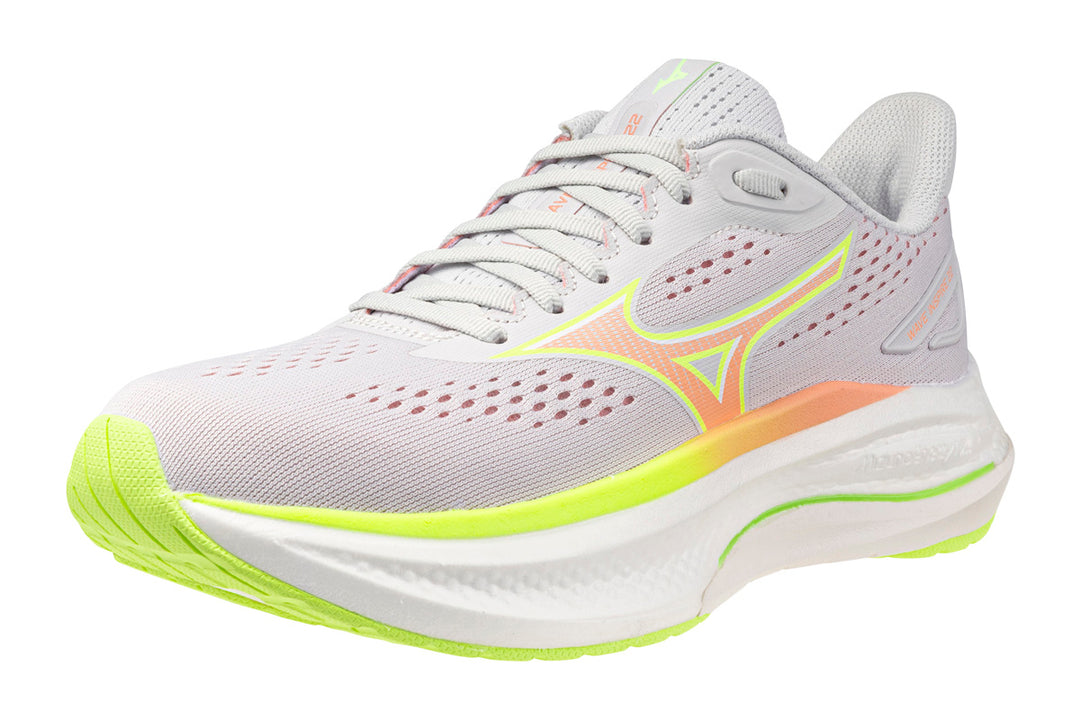 Mizuno Wave Inspire 22 B Cloudscape/Desert Flower/Lime Pulp Womens #color_grey-multi
