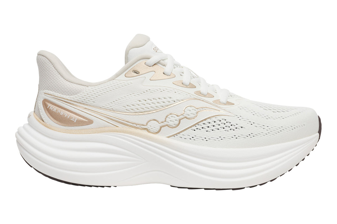 Saucony Triumph 24 B Ivory/Eggshell Womens #color_grey-multi-browns