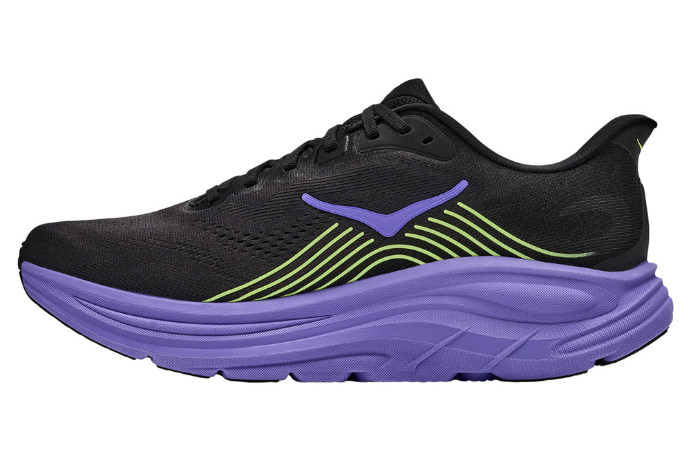 Hoka Clifton 11 D Black/Neon Yuzu Mens #color_black-multi-purples
