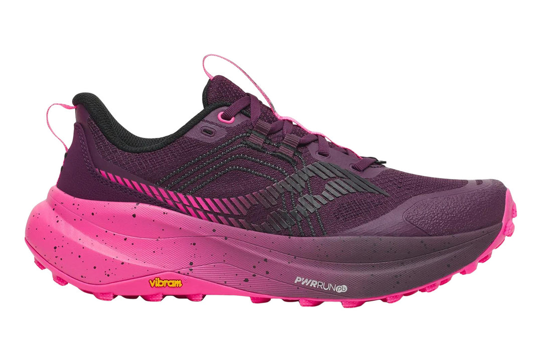 Saucony Xodus Ultra 4 B Eggplant/Shock Womens #color_purple-multi-pinks
