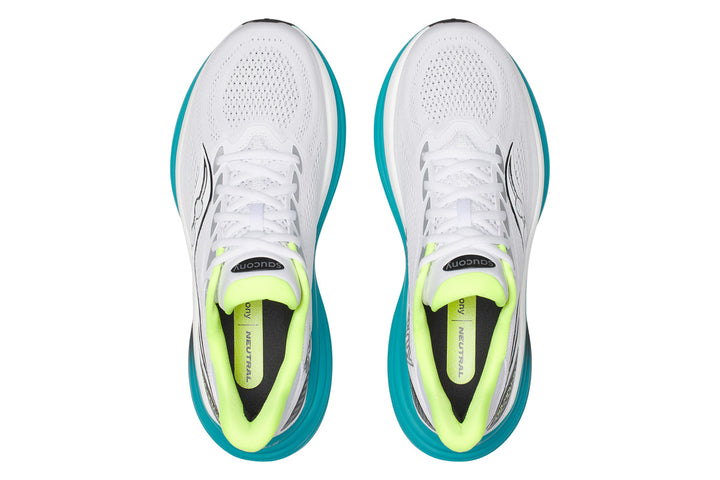 Saucony Triumph 24 D White/Tranquil Mens #color_grey-multi-blues-yellows