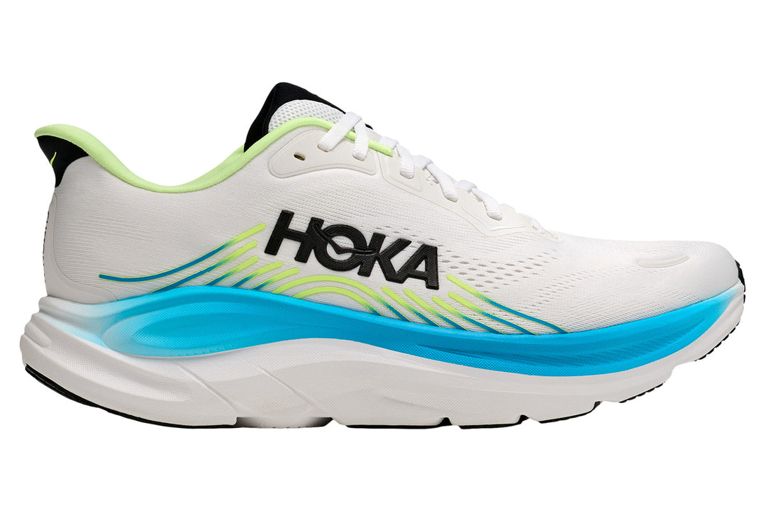 Hoka Clifton 11 D Frost/Black Mens #color_white-multi-blues-greens