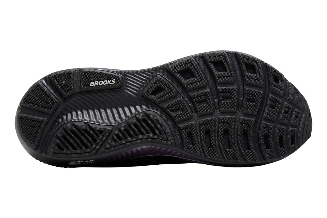 Brooks Ghost 18 D Ebony/Folkstone/Metallic Womens #color_black-multi-purples