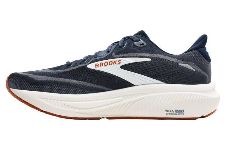 Brooks Ghost 18 D Navy Blazer/Red Earth/Black Mens #color_navy